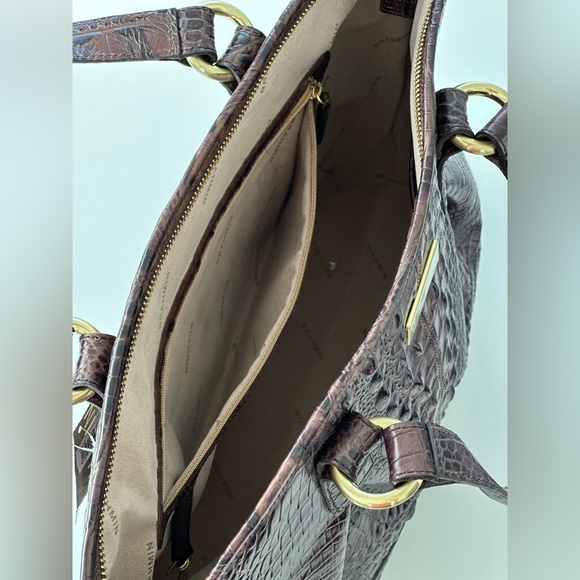 NWT- Brahmin Hunter Quartz Stanton Tote/Bag/Purse - Crocodile Brown - Picture 8 of 16